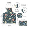 thumbnail image 7 of Pioneer Flower Floral Print Pattern Apron-Garden Aprons for Women with Pockets-Cotton Linen Waterproof Kitchen Cooking Gardening Aprons Adjustable for Kitchen,Cooking,BBQ and Salon 33x27 Inch, 7 of 7