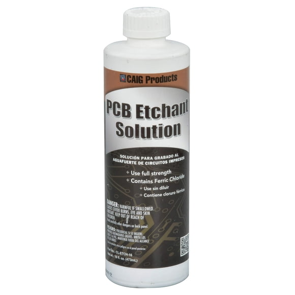 Solución de decapado de PCB Cloruro férrico CL-ETCH-16 de Caig Labs, 473 ml