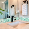 thumbnail image 4 of Mi Alma Light Green Floral Peel & Stick Tiles - Vinyl Backsplash 8x8, 4 of 11