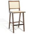 thumbnail image 5 of SAFAVIEH Couture Hattie Square Mid Back Bar Stool, Walnut/Natural, 5 of 13