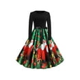 thumbnail image 1 of FASHIONWT Women Christmas Skater Dress Vintage Party Knee Length Dress, 1 of 5