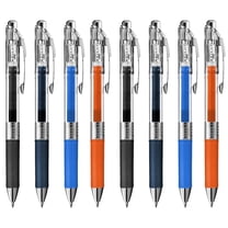 Pentel EnerGel Pure BL77TLE - Retractable Liquid Gel Ink Pen - 0.7mm - Black, Navy, Blue, Orange - Pack of 8