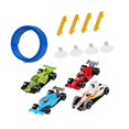 thumbnail image 3 of Bunblic Piste de Course Flexible, Ventouses Solides de 13,12 Pi Piste de Course Pliable Enroulable avec 4 Mini Modèles de Voitures pour Enfants Bleu, 3 of 8
