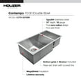 thumbnail image 4 of Houzer Contempo 33 in Stainless Steel Undermount 70/30 Double Right Prep Bowl Kitchen Sink with Strainer and Grid - CTO-3370SR, 4 of 7