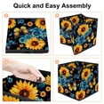 thumbnail image 4 of Starry Sky Sunflower Butterfly Foldable Storage Basket with Handle, 10.8"x10.5"x10.6" Large Capacity Cube Organizer Storage Containers, 4 of 6