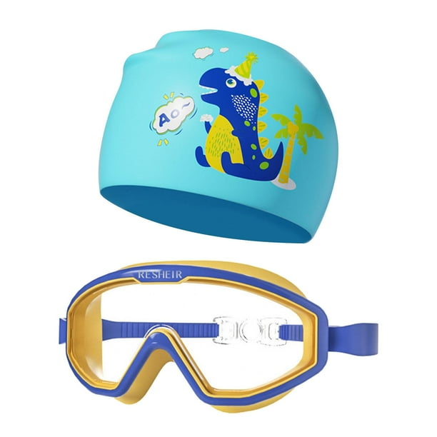 Gafas de natación para niños Zulema con gorro de natación sin fugas Azul amarillo