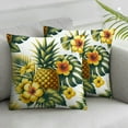 thumbnail image 2 of Leisuo Pineapples Palm Leaf Square Modern Home Decor Soft and Durable 2-Piece Short Plush Pillowcase Set White, 2 of 6