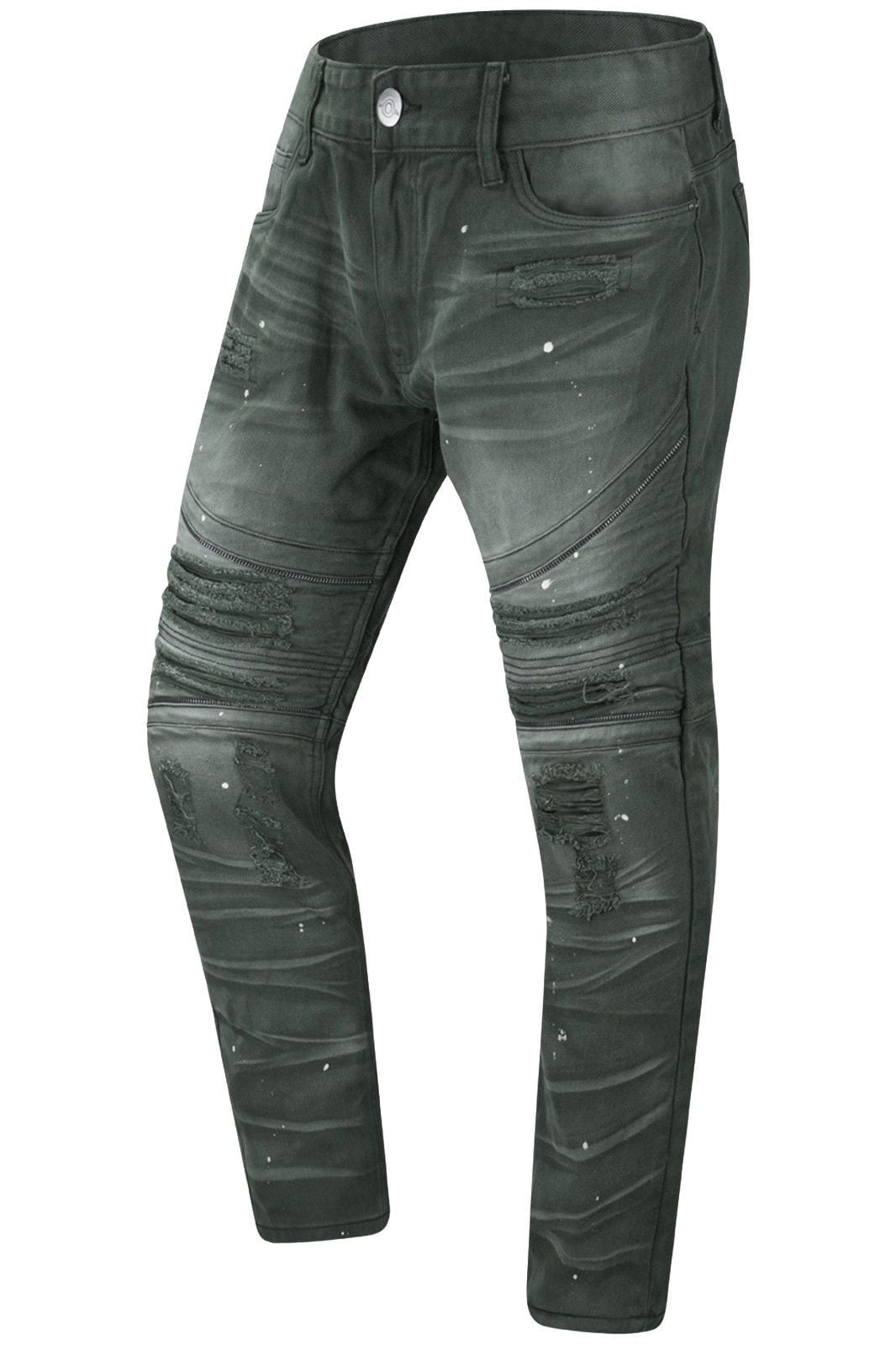 biker jeans paint splatter