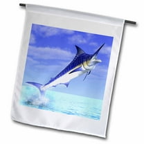 3dRose, Marlin fish coming out of the water, 18 x 27 inch Garden Flag