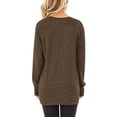 thumbnail image 4 of Abcnature Womens Casual Solid T Shirts Twist Knot Tunics Tops Blouses Loose O-Neck Long Sleeve Tops Solid Blouse Khaki S, 4 of 7