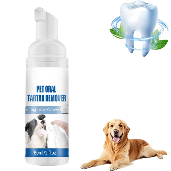 Pet Dental Tarter Spray Foam, No Brushing Pet Oral Tartar Remover Spray for Dogs Cats, Foaming Teeth Cleaning Solution for Bad Breath Tartar Buildup Daily Oral Care for Pets