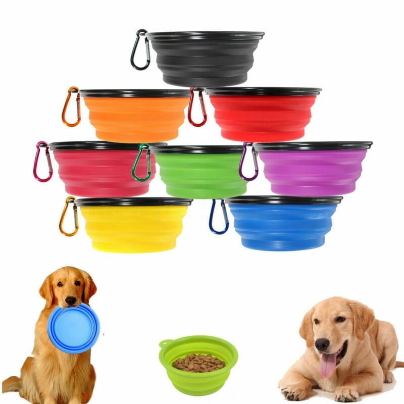 Dog Bowl Travel Collapsible Silicone Pets Bowl Food Water Feeding Foldable Cup Dish for Dogs Cat