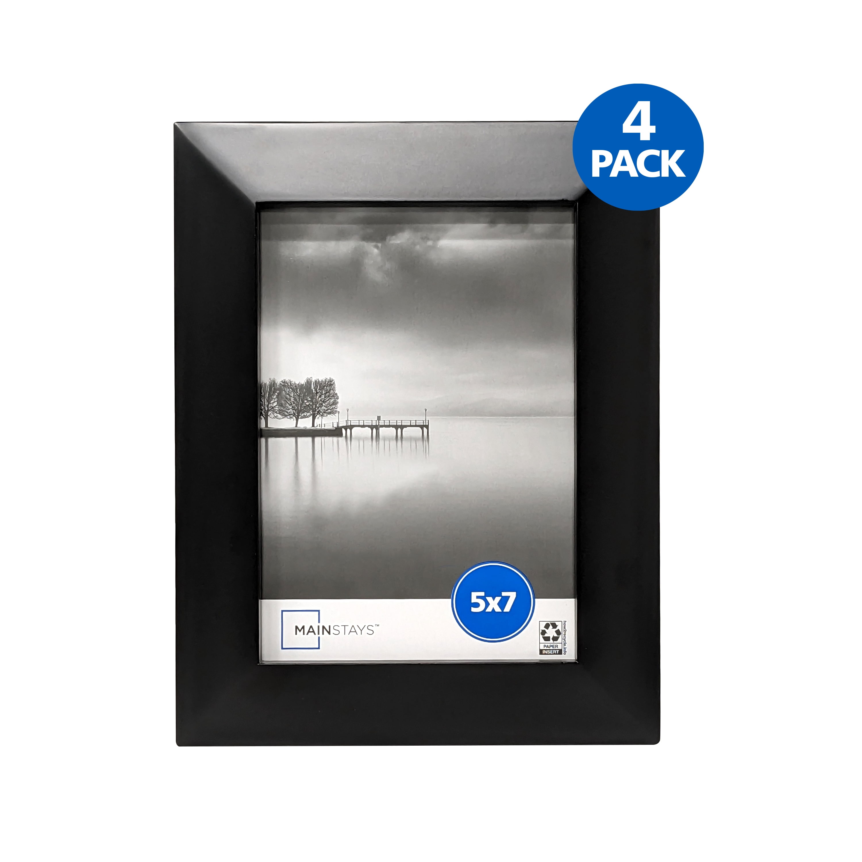 Mainstays Wide Black 5" x 7" Frame, Set of 4