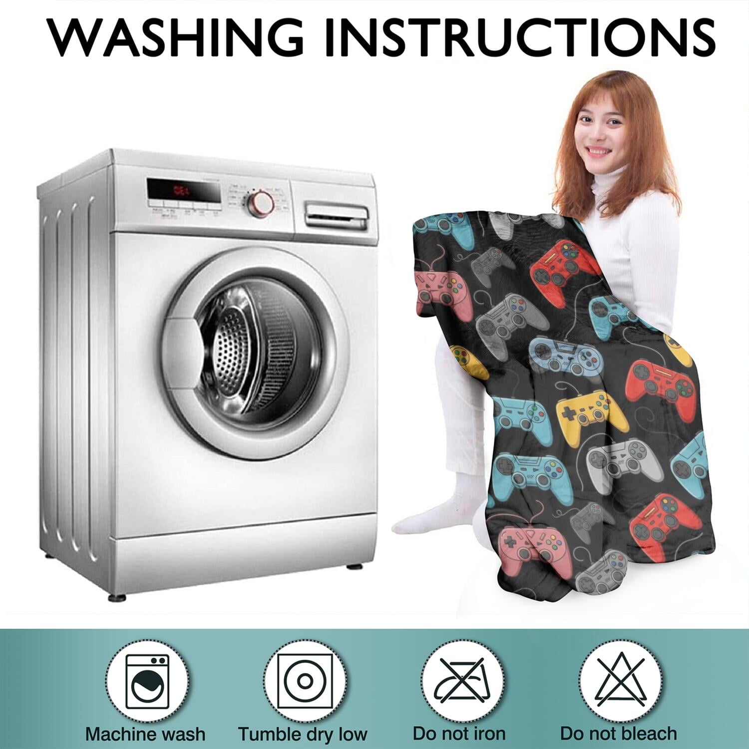 Wearable Oversized Blanket,Colorful Games Device Dark Pattern Wearable Blanket Hoodie for Adults,Cozy Hooded Blankets with Super Pockets,Super Warm Fuzzy Pullover for Women & Men