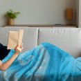 thumbnail image 3 of Snail Soft Flannel Fleece Throw Blanket, Spiral Helix of Growth Depth of Ocean Nautical Seashell Underwater Elements, Cozy Plush for Indoor and Outdoor Use, 50" x 70", Sky Blue and Aqua, by Ambesonne, 3 of 5