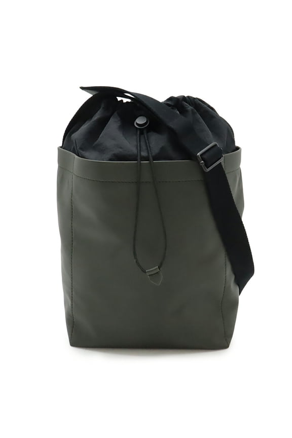 Pre-Owned BOTTEGA VENETA Drawstring Shoulder Bag in Khaki and Black (639356) (Good)