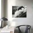 thumbnail image 4 of COMIO  Dolphin Wall Art Grey Blue Ocean Sea Animal Picture Bathroom Decor Marine Painting Prints on Canvas Framed Home Child Bedroom Bathroom Wall Decoration, 4 of 5
