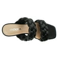 thumbnail image 5 of Soda Shoes Women Block High Heel Sandals Double Braided Band Straps Square Toe BUGGY-S Black 8, 5 of 5