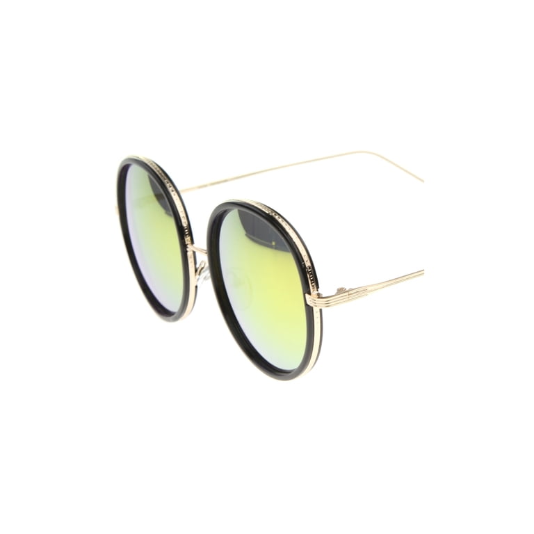 sunglassLA Unisex Retro Metal Temple Color Mirror Lens  display picture 1