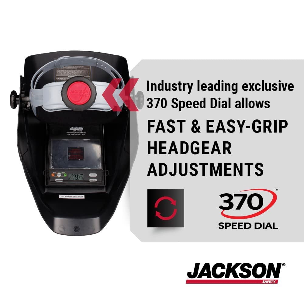 Jackson Safety Ultra-Lightweight Insight HSL-100 Welding Helmet with Digital Variable Auto Darkening Filter, Nylon, HSL-100, Black, Universal Size, 46129