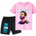 thumbnail image 3 of Camiseta con estampado de Messi de verano para niños y adolescentes, ropa de verano para niños y niñas, camiseta y pantalones cortos, conjunto de 2 piezas, traje deportivo de manga corta, 3 of 5