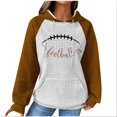 thumbnail image 2 of clear 50% off Usmixi Under $5 Hoodies for Women Winter Knitted Hooded Sweatshirt for Women Fashion Baseball Print Drawstring Pullover Hoodies Long Sleeve Color Block Pocket Sweater Tops, 2 of 4