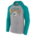 thumbnail image 2 of Men's Fanatics Gray/Aqua Miami Dolphins Under Center Long Sleeve Hoodie T-Shirt, 2 of 3
