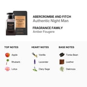 Abercrombie and Fitch Mens Authentic Night EDT Spray 3.4 oz Fragrances 085715005298