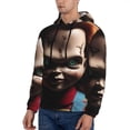 thumbnail image 3 of Lsque Chucky Pattern Casual Men's Hoodie,Hooded Sweatshirt with Kangaroo Pocket,Pullover Hoodie-3X-Large, 3 of 8