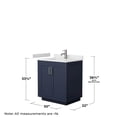 thumbnail image 5 of Wyndham Collection Miranda 30" Wood Single Bathroom Vanity in Nickel/Dark Blue, 5 of 6