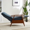 thumbnail image 5 of Terni Wood Arm Push Back Recliner in Performance Fabric - Denim Blue, 5 of 13