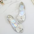 thumbnail image 6 of Gubotare Toddler Dress Shoes Little Kids Girls Dress Pumps Glitter Sequins Princess Low Heels Princess Dress Shoes Party Dance Shoes Rhinestone Sandals (Silver,1), 6 of 7