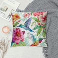 Chilfamy Floral Pattern Hummingbird Flowers Decorative Square Throw