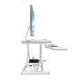 thumbnail image 5 of VERSADESK Power Pro Electric Height Adjustable Desk Riser – Sit to Stand Desktop Converter with Keyboard + Mouse Tray, Steel Frame | 36" x 24" (White), 5 of 9