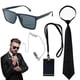 thumbnail image 4 of Secret Agent Costume Accessories With Earpiece Glasses and Neck Tie Halloween Cosplay Costumes For Adult Kid Cosplay, 4 of 5