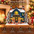 thumbnail image 2 of Christmas Village Decor, Wooden Woodland Cottage Tabletop House with Soft Light for Mantel Shelf Desk and Dining Table, 4.72 x 4.33 x 0.79 in, 2 of 6