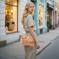 thumbnail image 7 of FORMRS Women Crossbody Purse with Chain Strap Vegan Leather Shoulder Handbag, Abstract Orange Flowers, 7 of 7