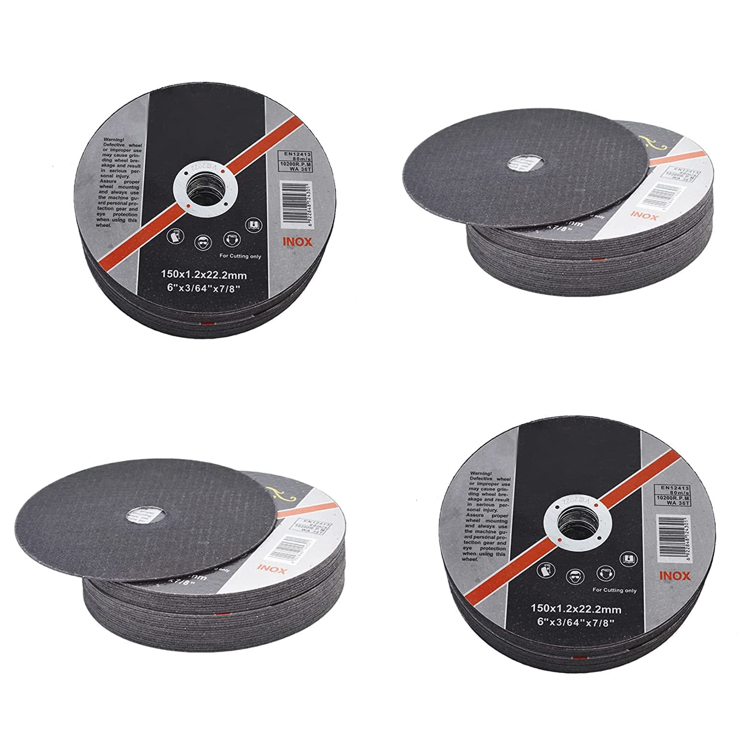 PETU 100 PCS Cut Off Wheels 6 in x 0.045 in x 7/8 in Metal&Stainless Steel Cutting Wheel