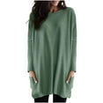 thumbnail image 1 of GigrtiJin Haut d'Automne 2024 pour Femmes Manches Longues Col Rond Grande Taille Chemises Légères Mode Tunique avec Poches, 1 of 6