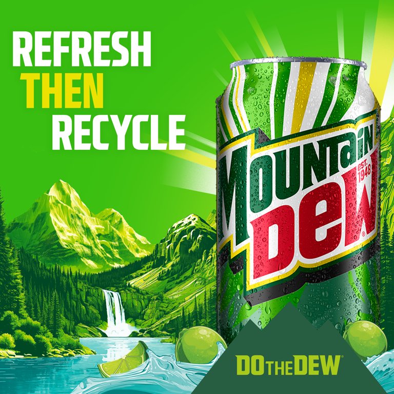 Mountain Dew Summer Freeze Soda Pop Variety Pack, 12 fl oz 18 pack