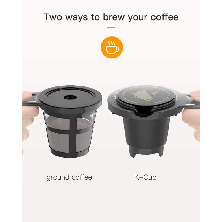 Single Serve Coffee Maker Brewer for K-Cup Pod & Ground Coffee Thermal Drip Instant  Coffee Machine with Self Cleaning Function, Brew Strength Control 