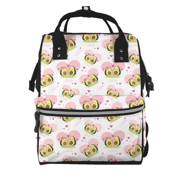 Fotbe Avocado Lovers Mochila Maternidad - Lona de Sarga Impermeable, Mochila de Pañales de Gran Capacidad con Múltiples Bolsillos y Correas Ajustables