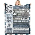thumbnail image 1 of LHSHID 40 Birthday Decorations for Women Gifts for 40th Birthday Woman 40 Year Old Birthday Gifts Ideas for Women Men Friend Sister Husband Throw Blanket 50x60in, 1 of 6