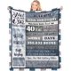 thumbnail image 1 of LHSHID 40 Birthday Decorations for Women Gifts for 40th Birthday Woman 40 Year Old Birthday Gifts Ideas for Women Men Friend Sister Husband Throw Blanket 50x60in, 1 of 6