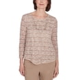 thumbnail image 4 of Alfred Dunner Womens Petite  Space Dye Textured Top With Necklace, 4 of 6