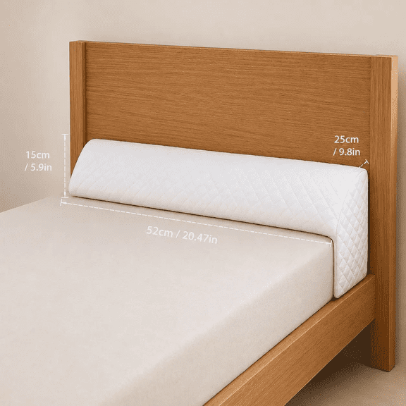 Quilted Bed Headboard Pillow Wedge with Side Pockets