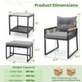 thumbnail image 3 of Costway 5 Piece Outdoor Conversation Set Rattan Armchairs with 2-Layer Side Table, 3 of 10