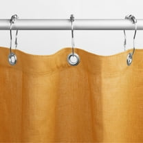 Natural Linen 70X74" BATH Shower Curtain - Luxurious Leakproof curtain for Tub, Bath and Stall Showers, Made in the USA - Citron
