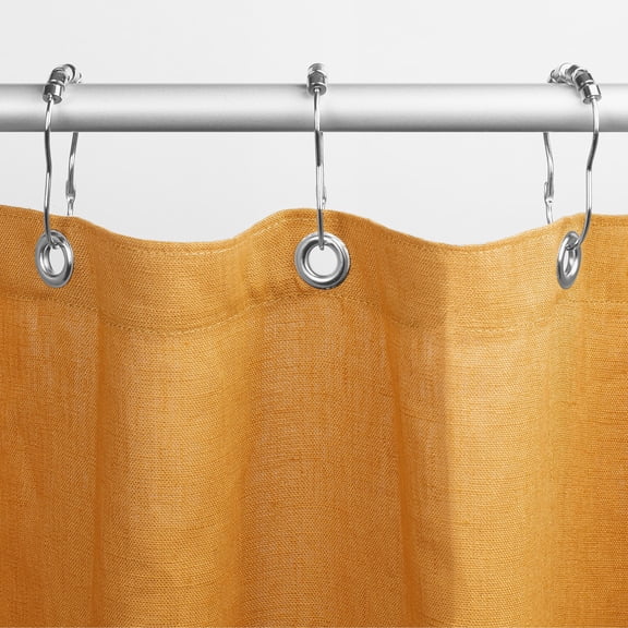 Natural Linen 70X74" BATH Shower Curtain - Luxurious Leakproof curtain for Tub, Bath and Stall Showers, Made in the USA - Citron