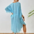 thumbnail image 6 of Cathalem Swimsuit Coverup for Women, V-Neck Swimsuit Coverup for Poolside, Seaside and Party (Blue,One Size), 6 of 9